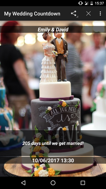 My Wedding Countdown Main Screen